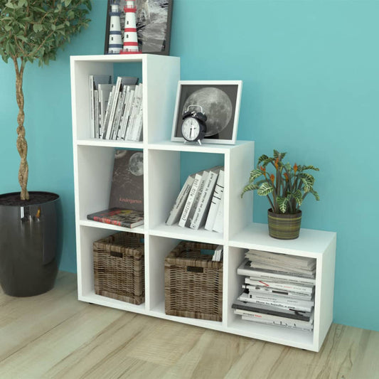 Stepped Bookcase / Display Shelf 107 cm White