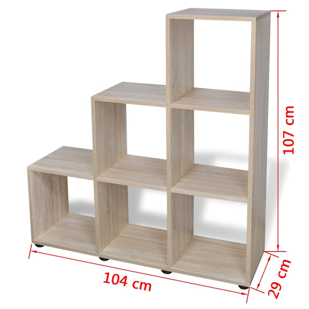 Stepped Bookcase / Display Shelf 107 cm Oak