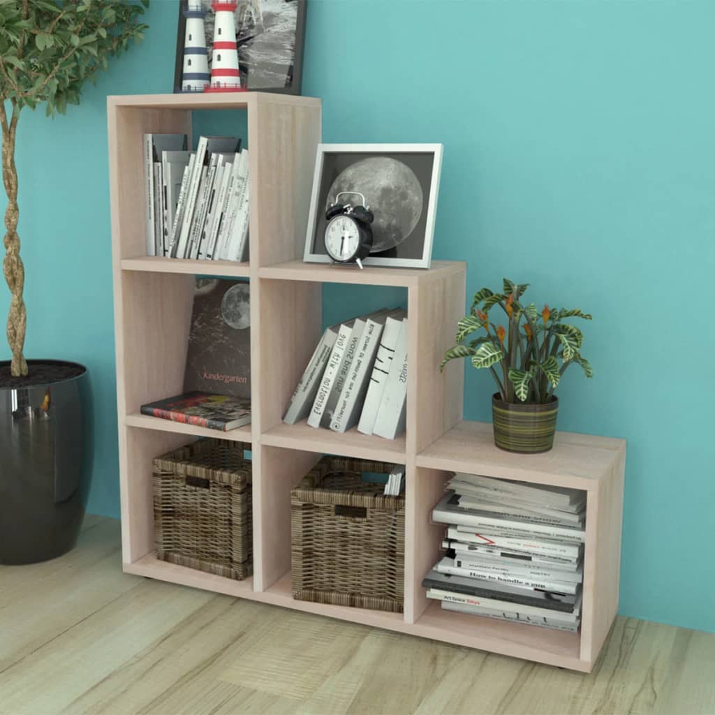 Stepped Bookcase / Display Shelf 107 cm Oak