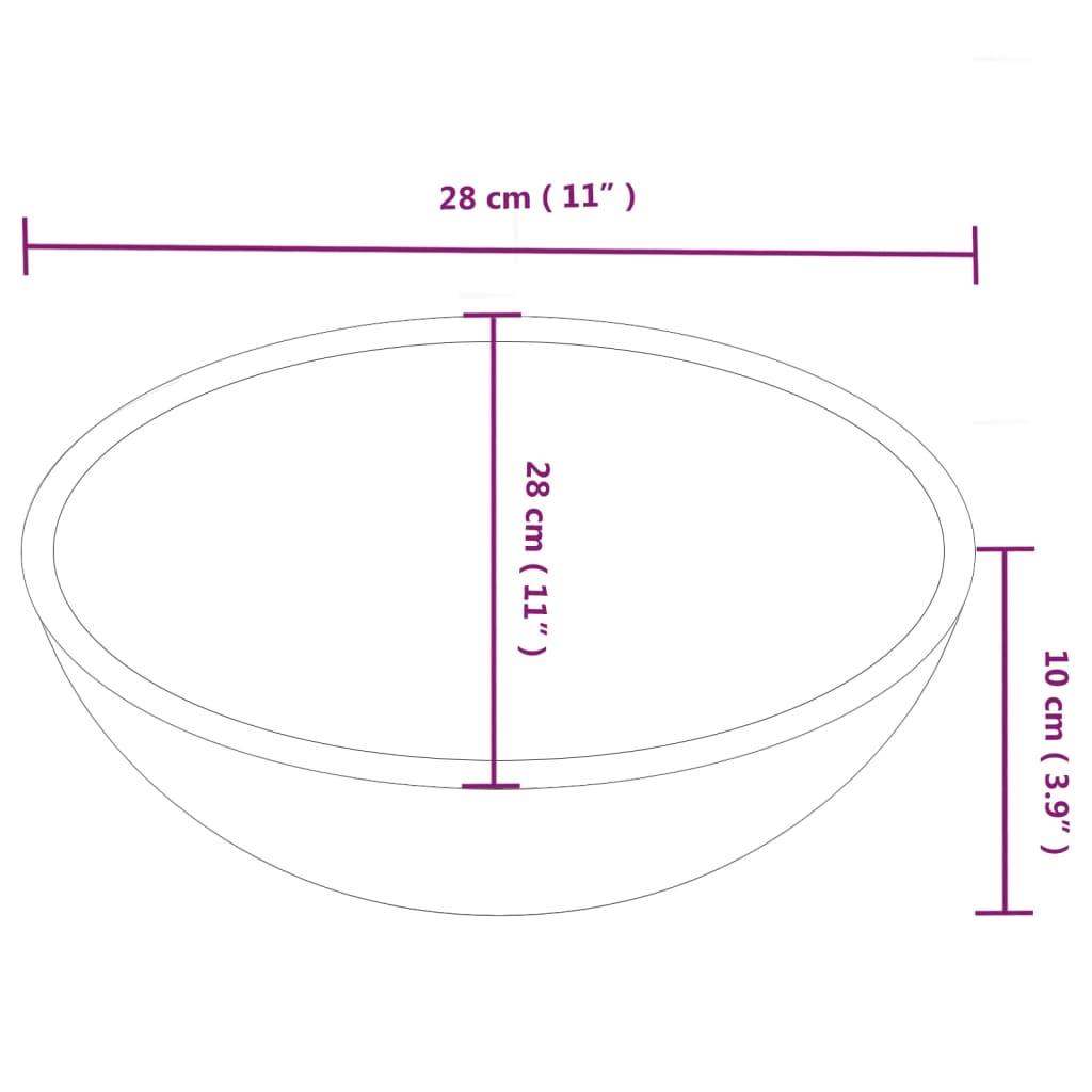 Round ceramic sink diam. 280 mm (Not sold individually)