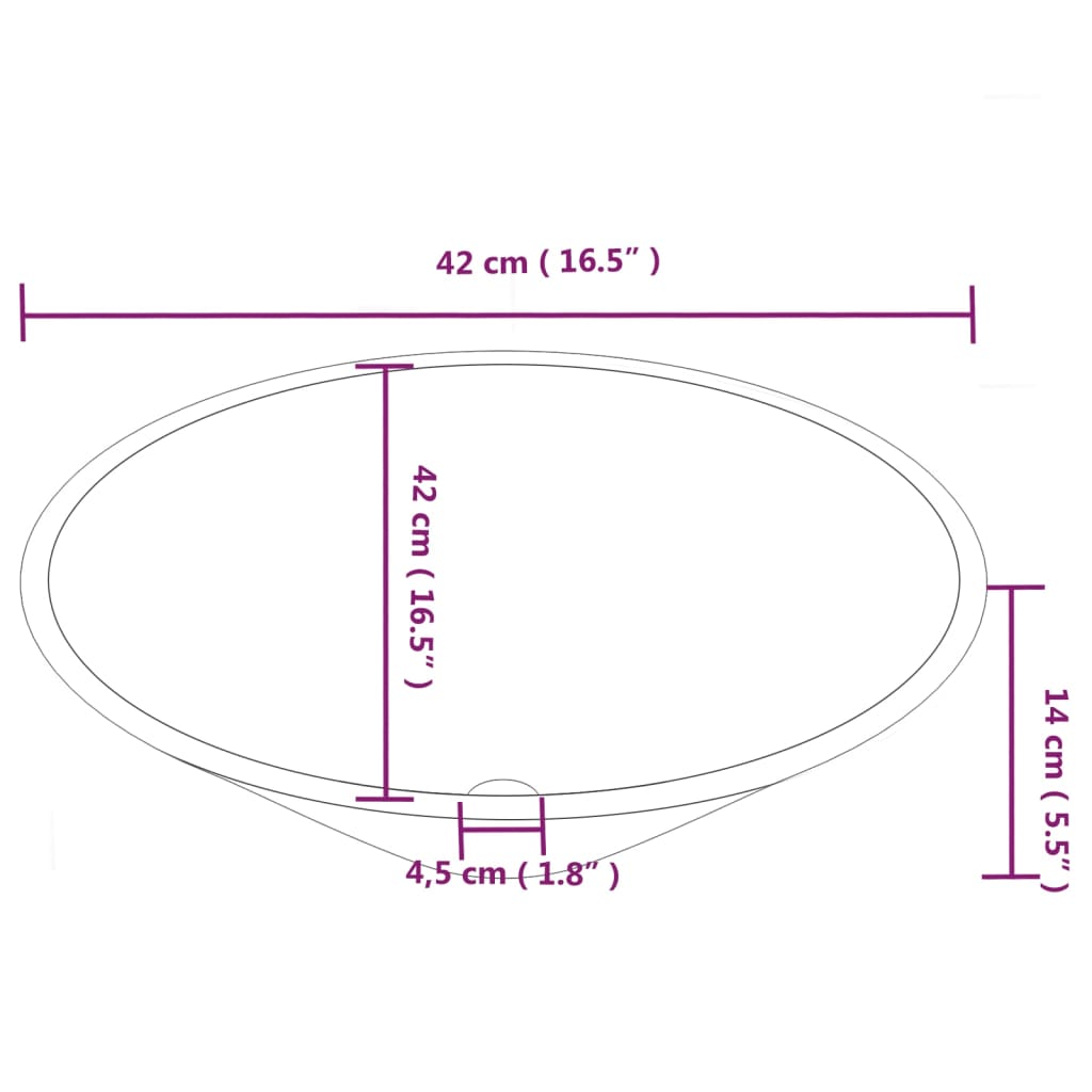 Round ceramic sink, 2 pcs. (Not sold individually)