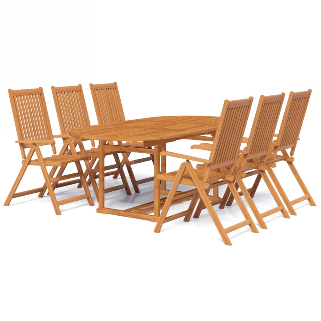 Outdoor furniture set, 7 pieces, solid acacia wood