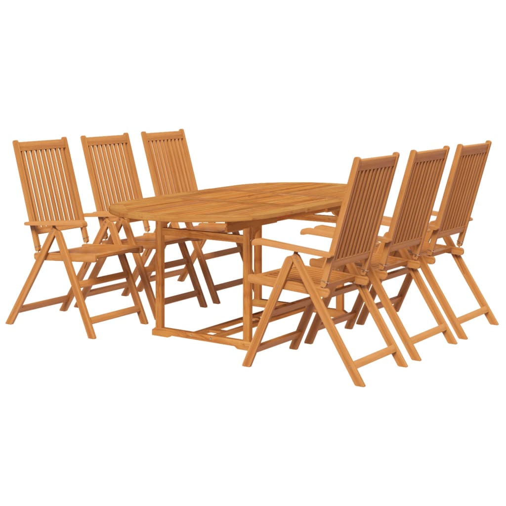 Set mobilier de exterior, 7 piese, lemn masiv de acacia