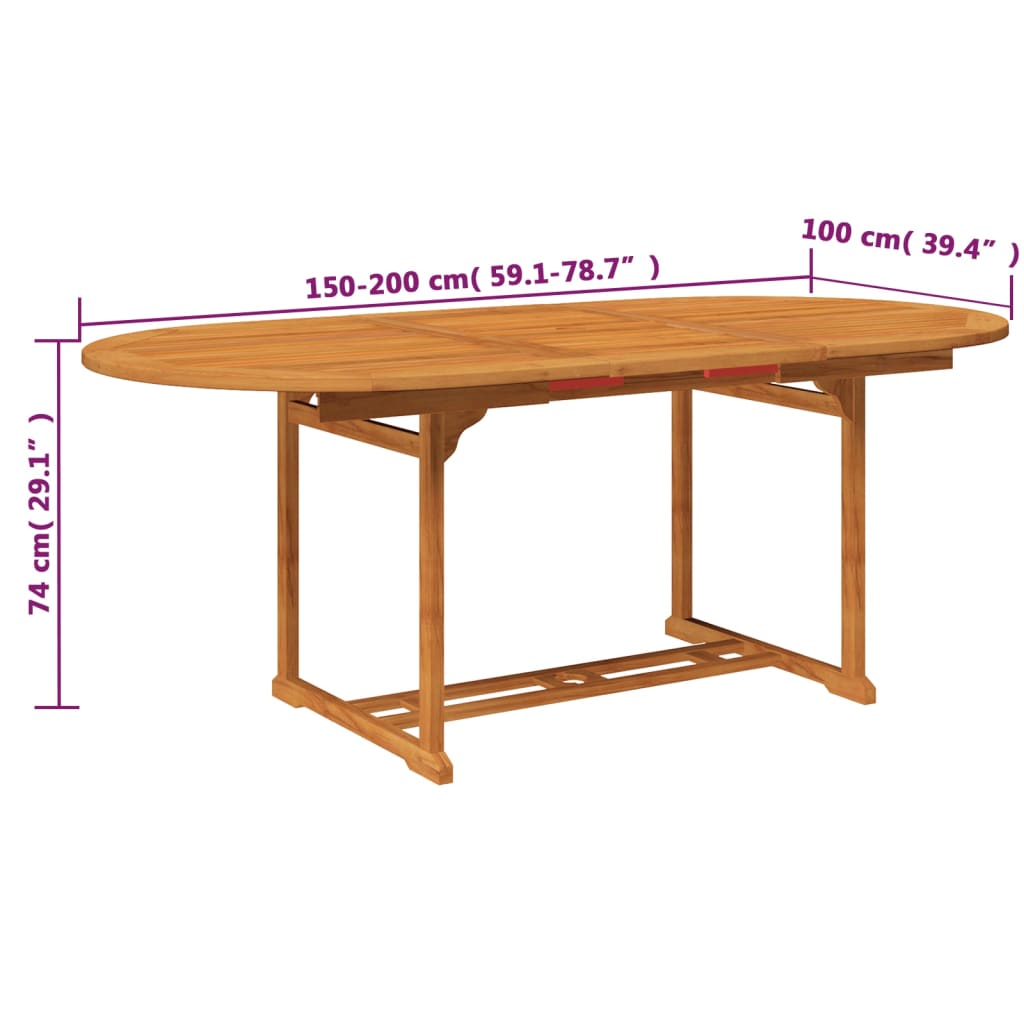 Set mobilier de exterior, 7 piese, lemn masiv de acacia