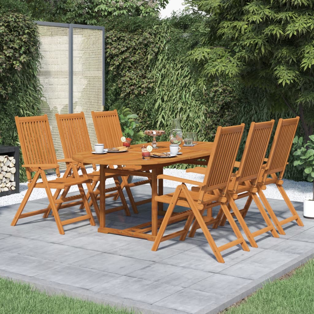 Set mobilier de exterior, 7 piese, lemn masiv de acacia