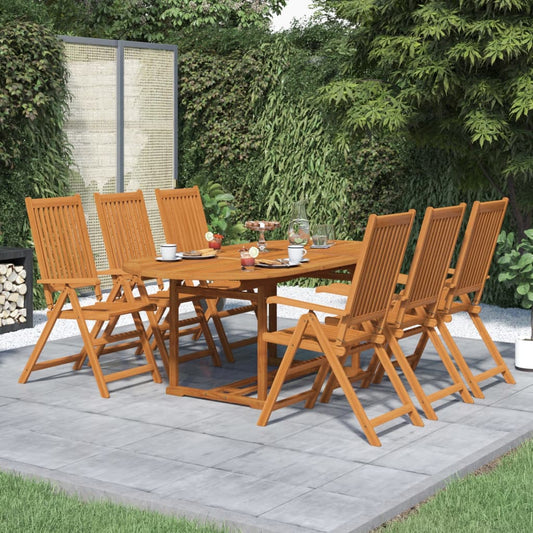 Outdoor furniture set, 7 pieces, solid acacia wood