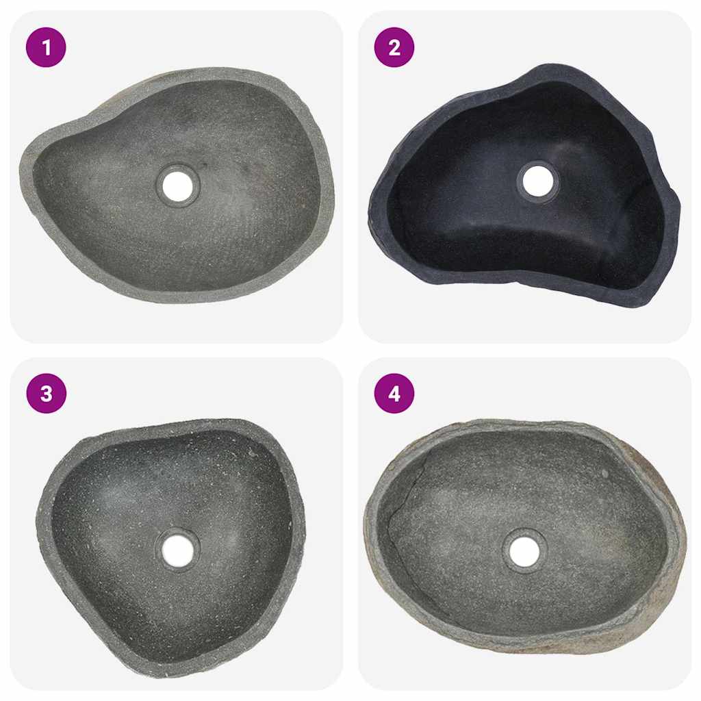 River stone sink, (37-46)x(29-36) cm, oval