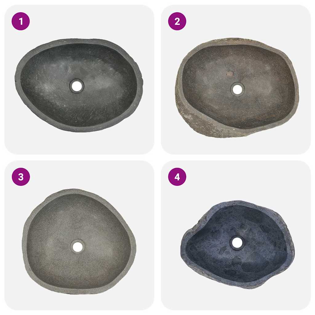 River stone sink, (45-53)x(34-41) cm, oval