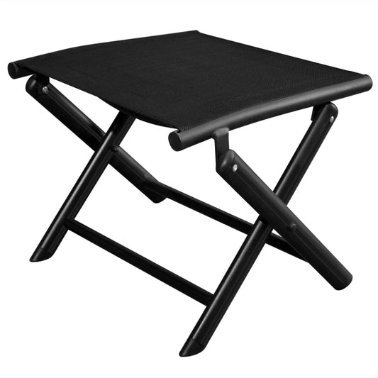 Folding stool, black, aluminum and textilene