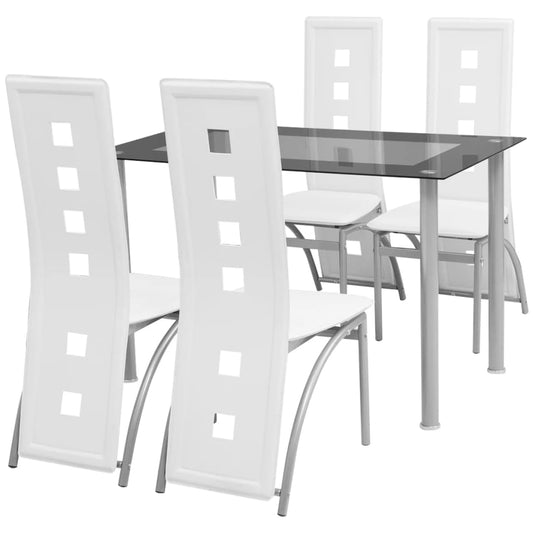 Table and chair set, 5 pieces, white