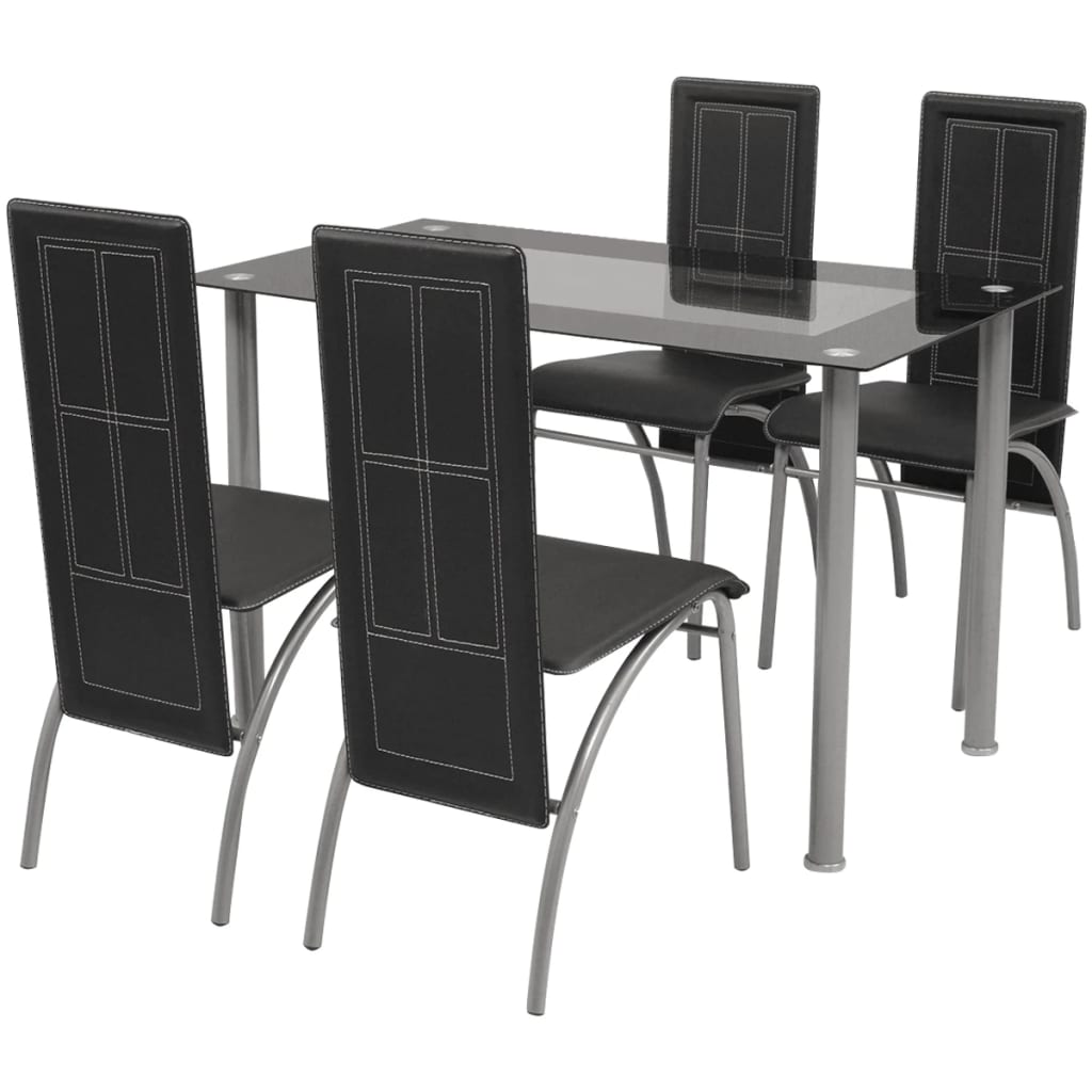 Set mobilier de bucătărie, cinci piese, negru