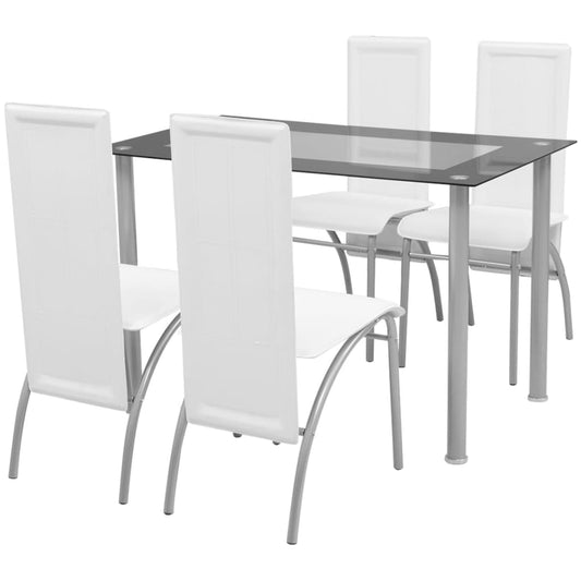 Table and chair set, 5 pieces, White