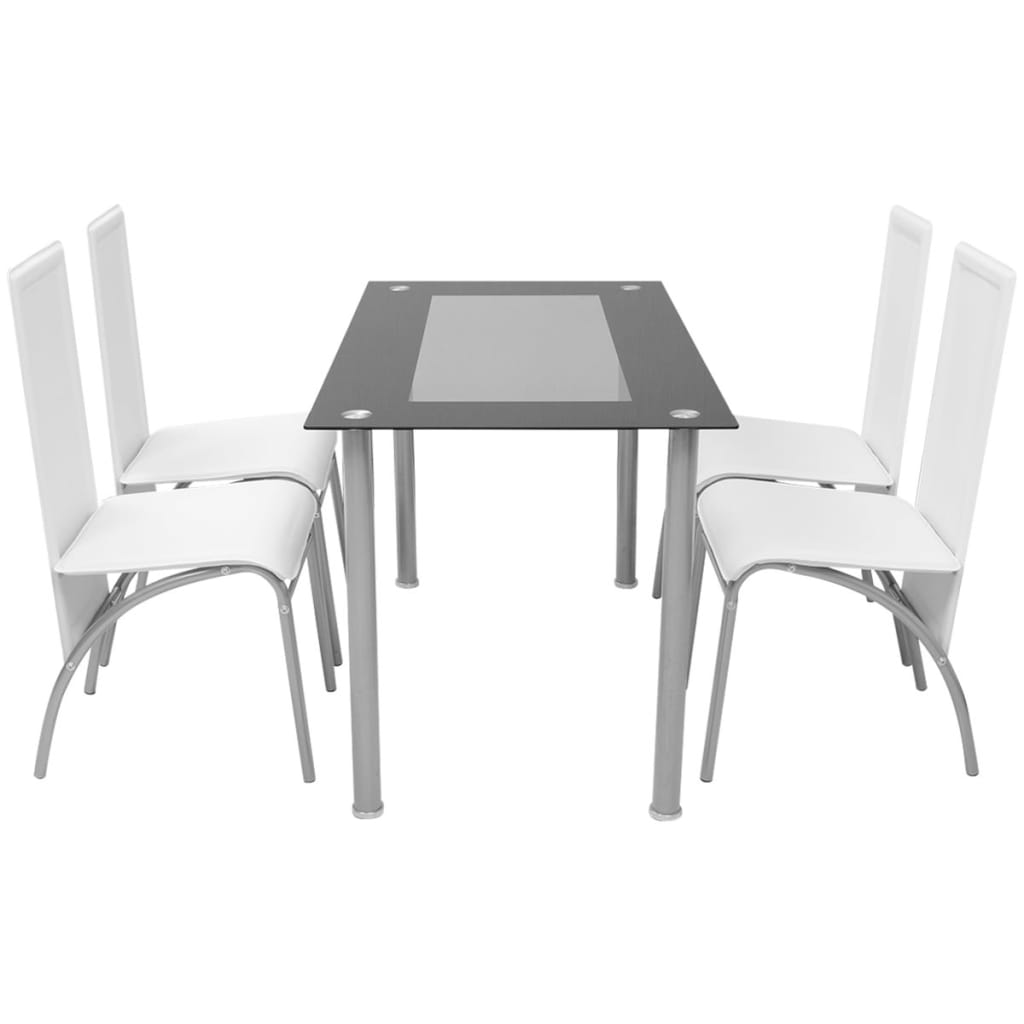 Table and chair set, 5 pieces, White