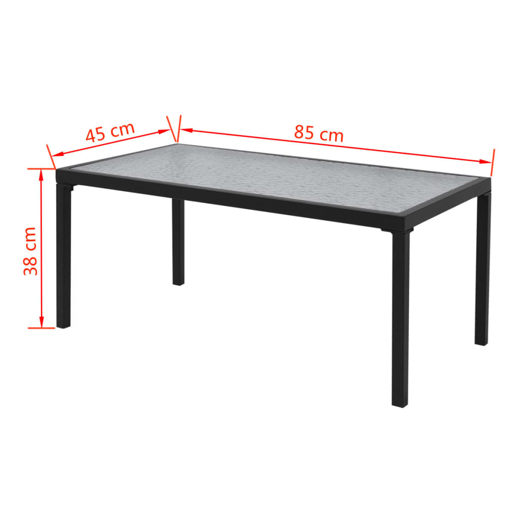 Set mobilier de grădină, 4 piese, negru, textilenă