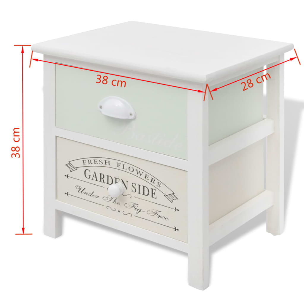 French style bedside tables, 2 pcs, wood