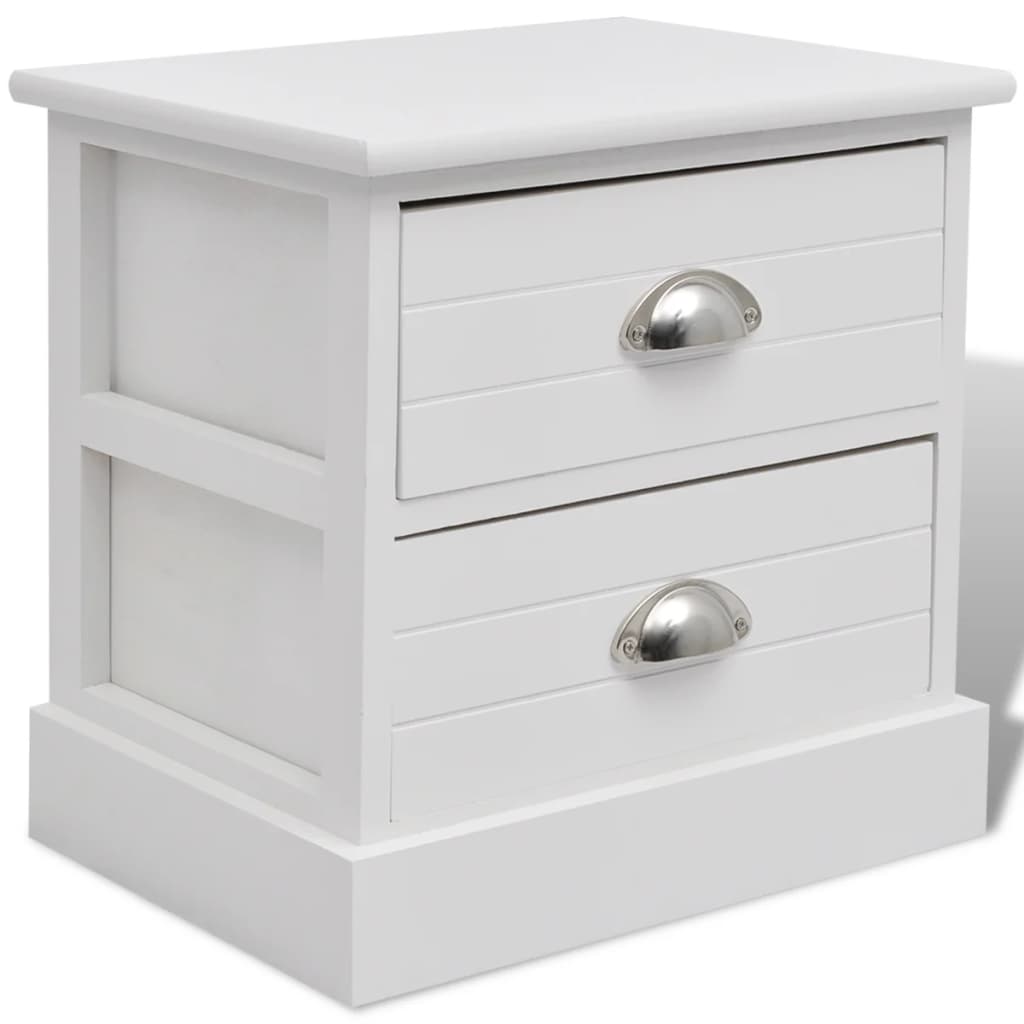 French-style bedside table, white