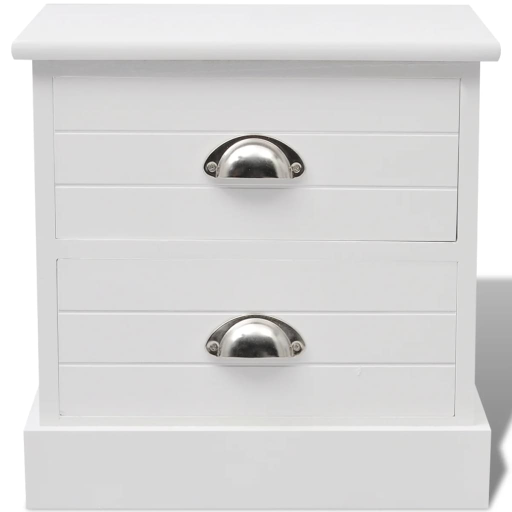 French-style bedside table, white