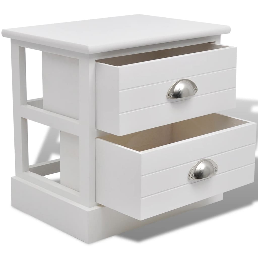 French-style bedside table, white