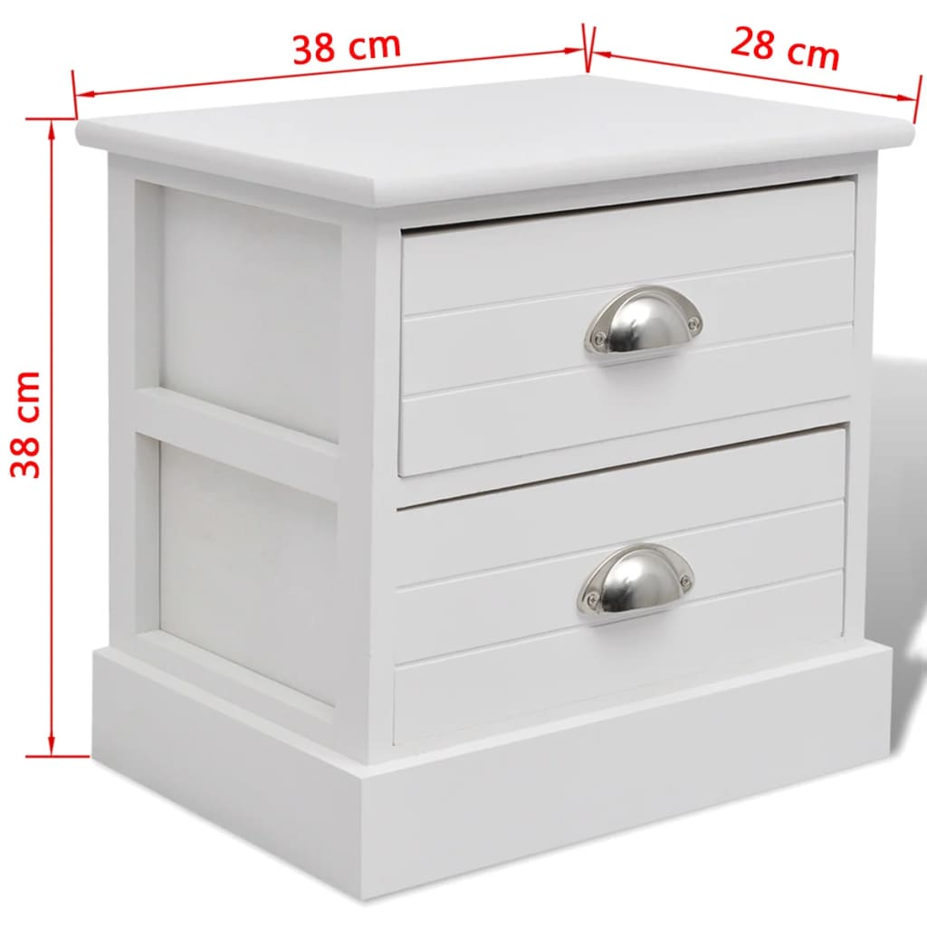 French-style bedside table, white