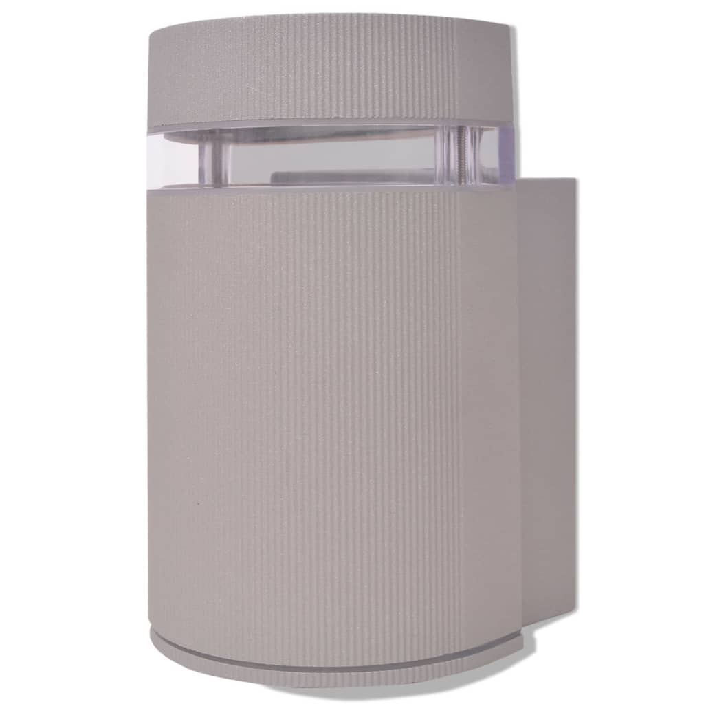 Semi-cylindrical outdoor wall light, grey, aluminum