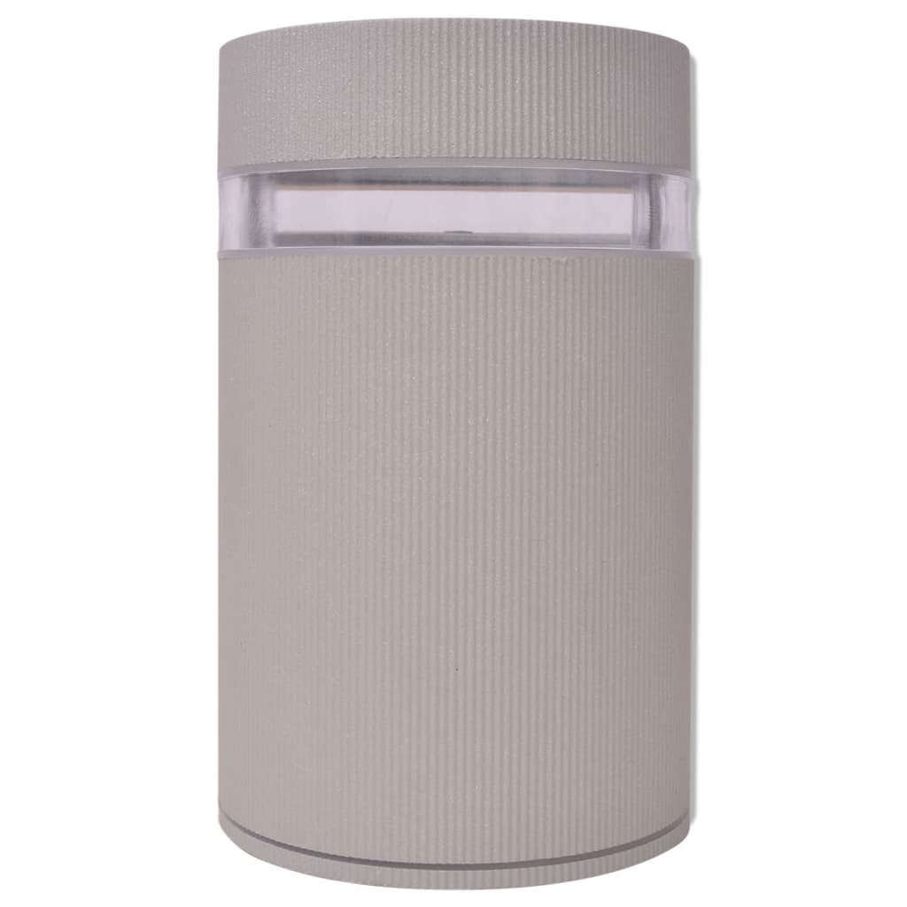 Semi-cylindrical outdoor wall light, grey, aluminum