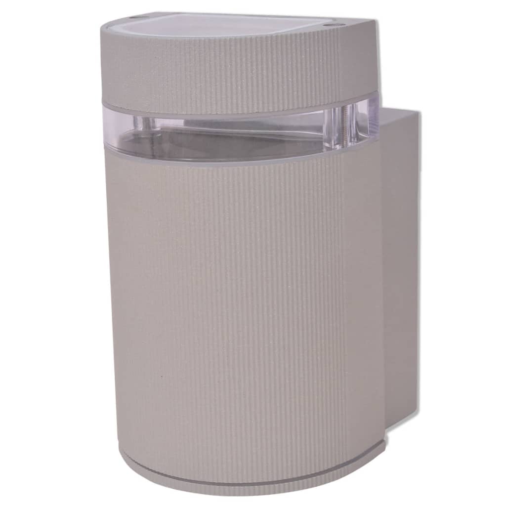 Semi-cylindrical outdoor wall light, grey, aluminum