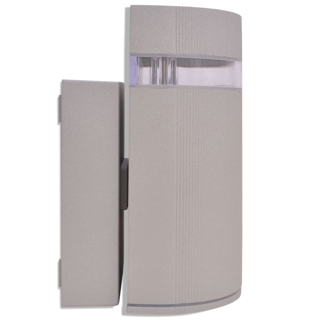 Semi-cylindrical outdoor wall light, grey, aluminum