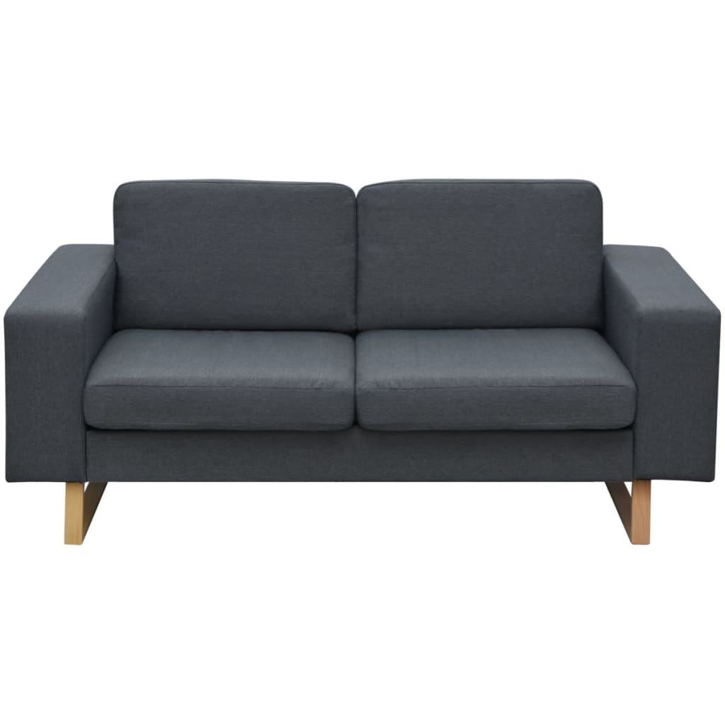 2-seater sofa, dark grey, fabric