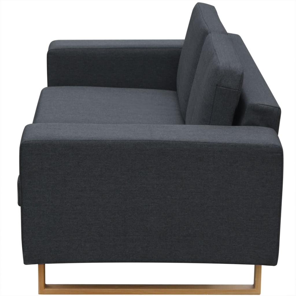 2-seater sofa, dark grey, fabric