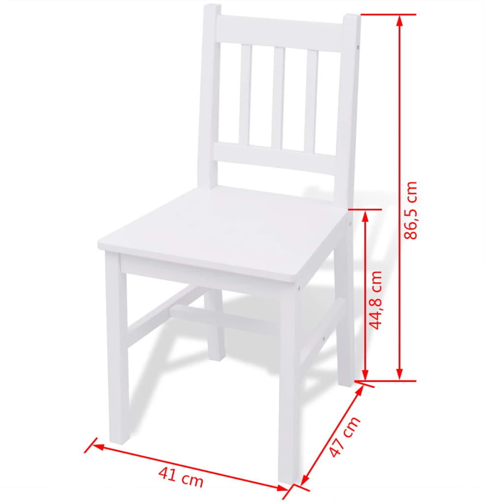 White pine table and chair set, 5 pieces