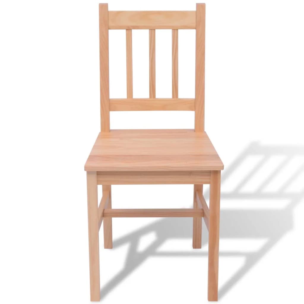 Pine wood table and chairs set, 7 pieces