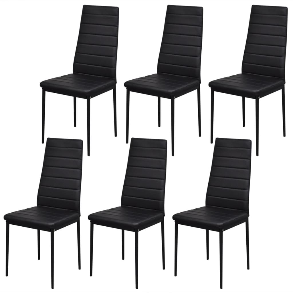 7-piece kitchen table and chairs set, black