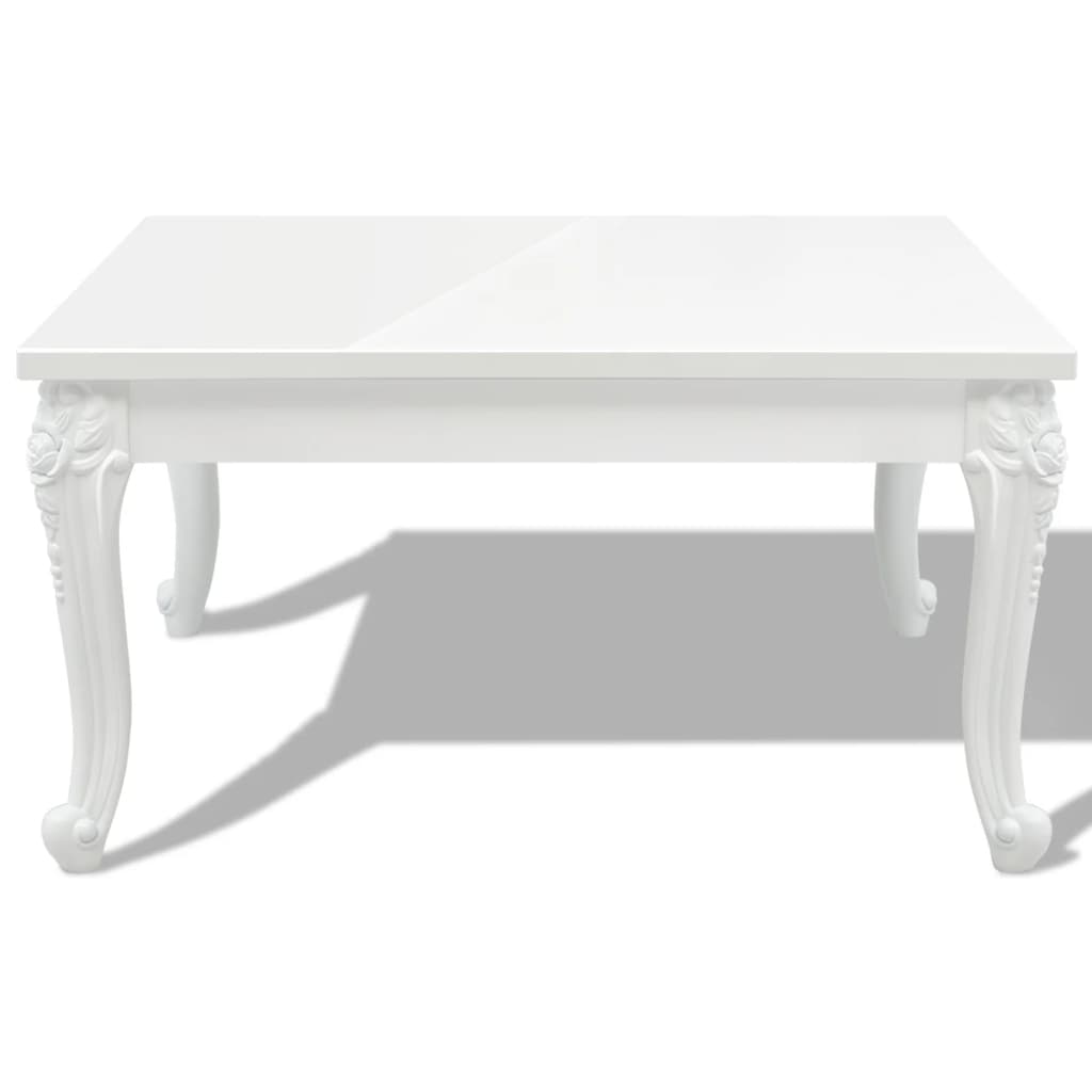 Glossy coffee table, 80 x 80 x 42 cm, white