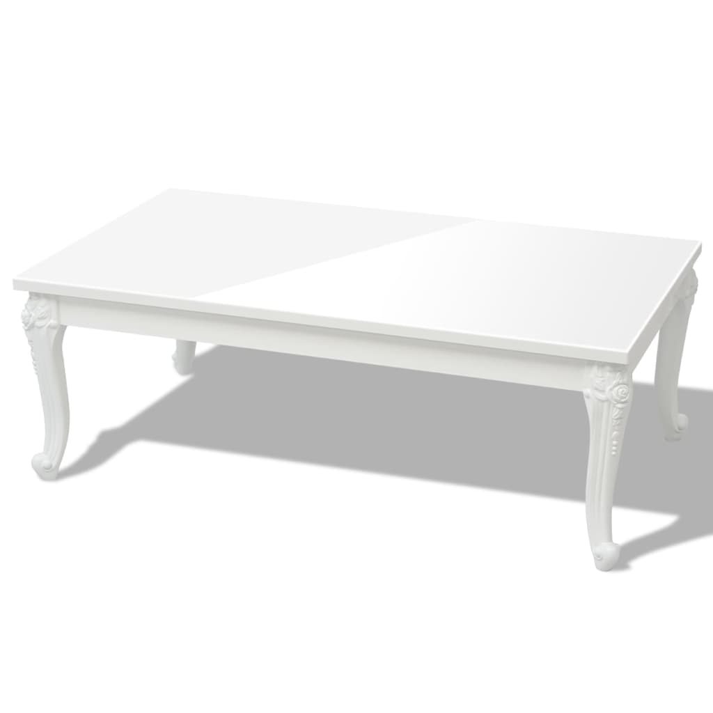 Coffee table, high-gloss white, 115x65x42 cm