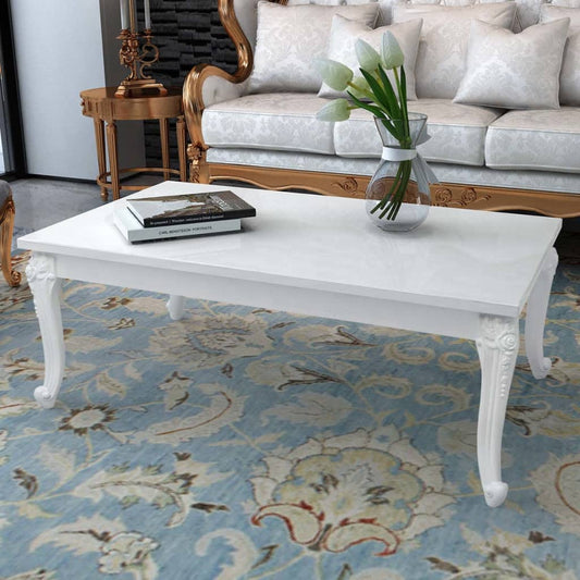 Coffee table, high-gloss white, 115x65x42 cm