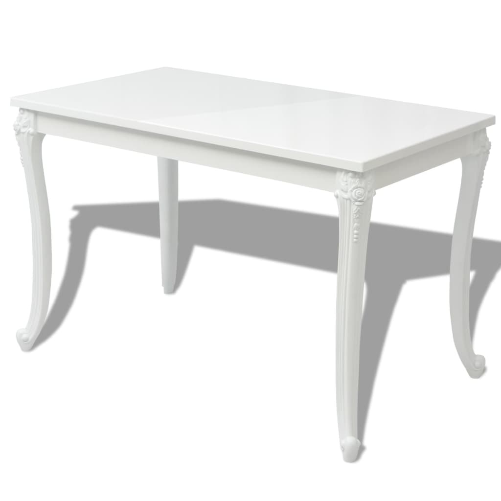 Glossy kitchen table, 116 x 66 x 76 cm, white