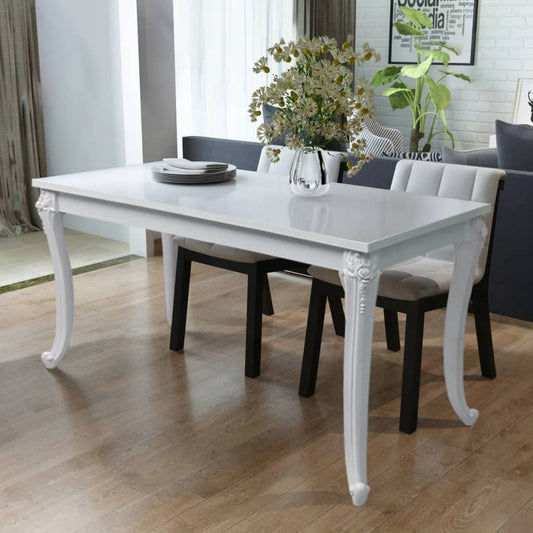 Glossy kitchen table, 116 x 66 x 76 cm, white