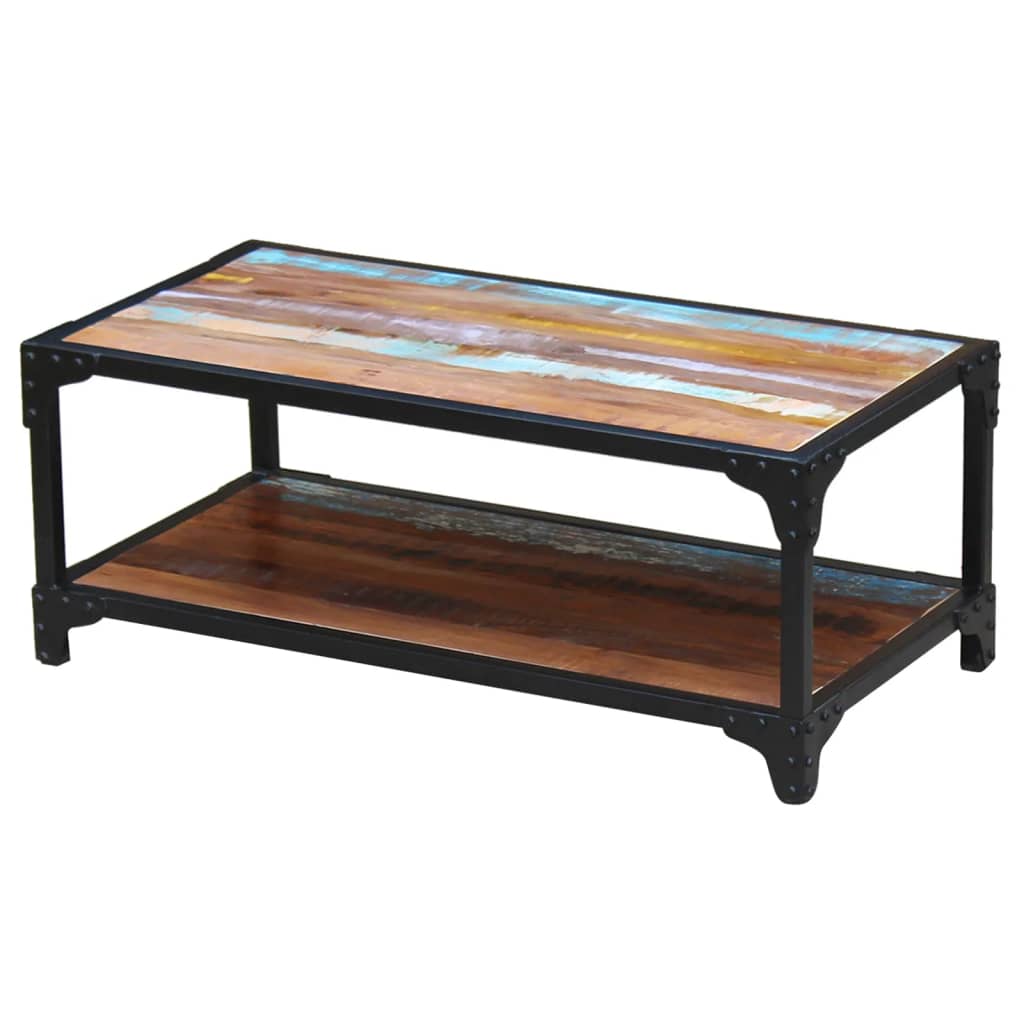 Coffee table, solid recycled wood