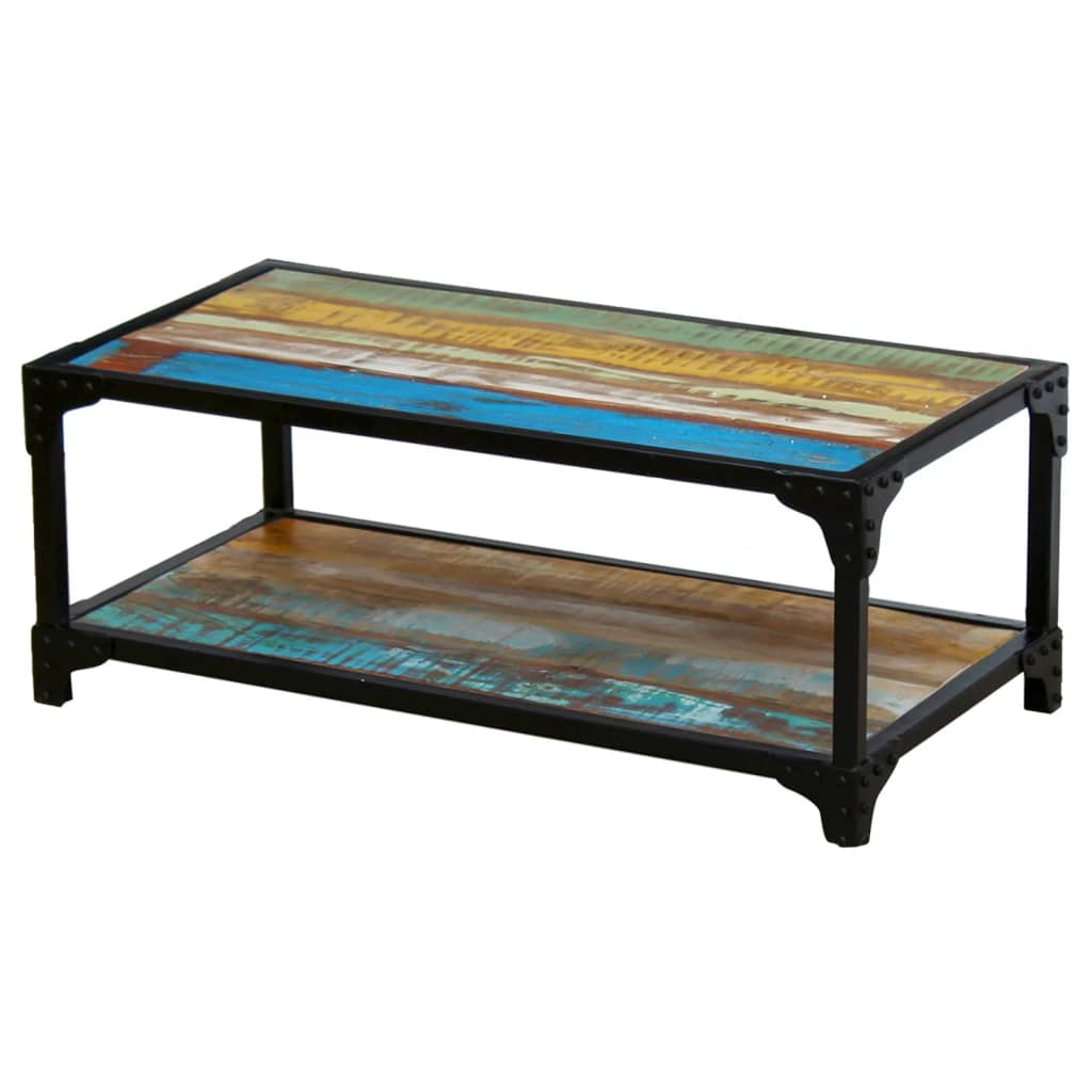 Coffee table, solid recycled wood