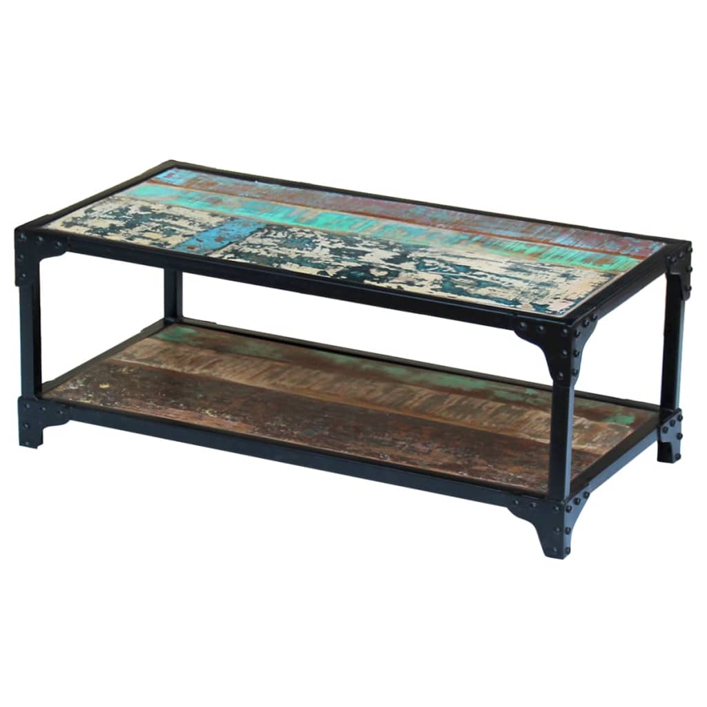 Coffee table, solid recycled wood