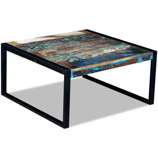 Coffee table, 80 x 80 x 40 cm, solid recycled wood