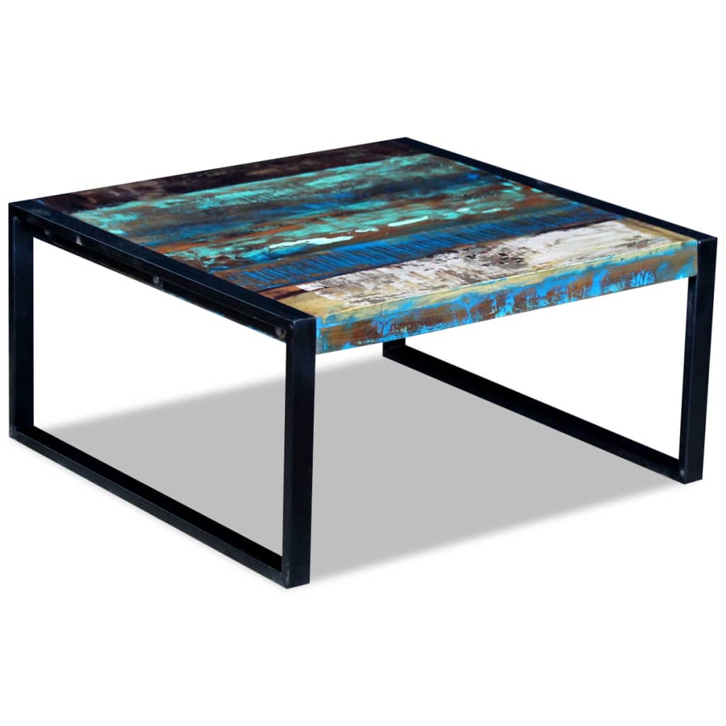 Coffee table, 80 x 80 x 40 cm, solid recycled wood