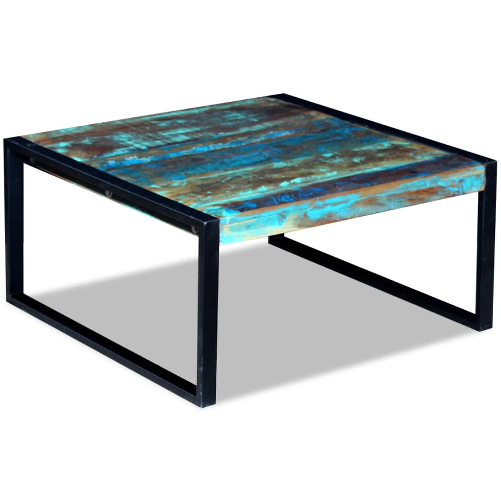 Coffee table, 80 x 80 x 40 cm, solid recycled wood