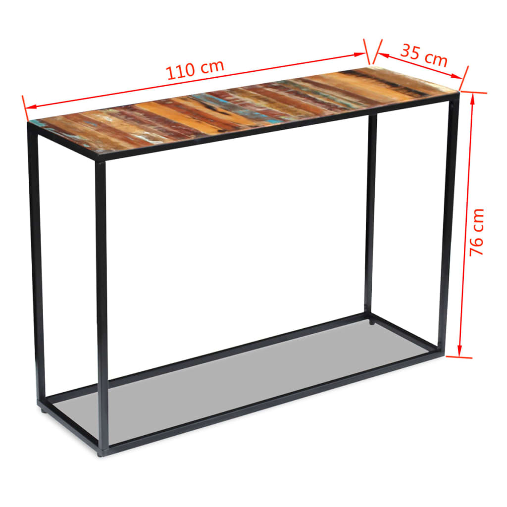 Masă consolă, 110x35x76 cm, lemn masiv reciclat