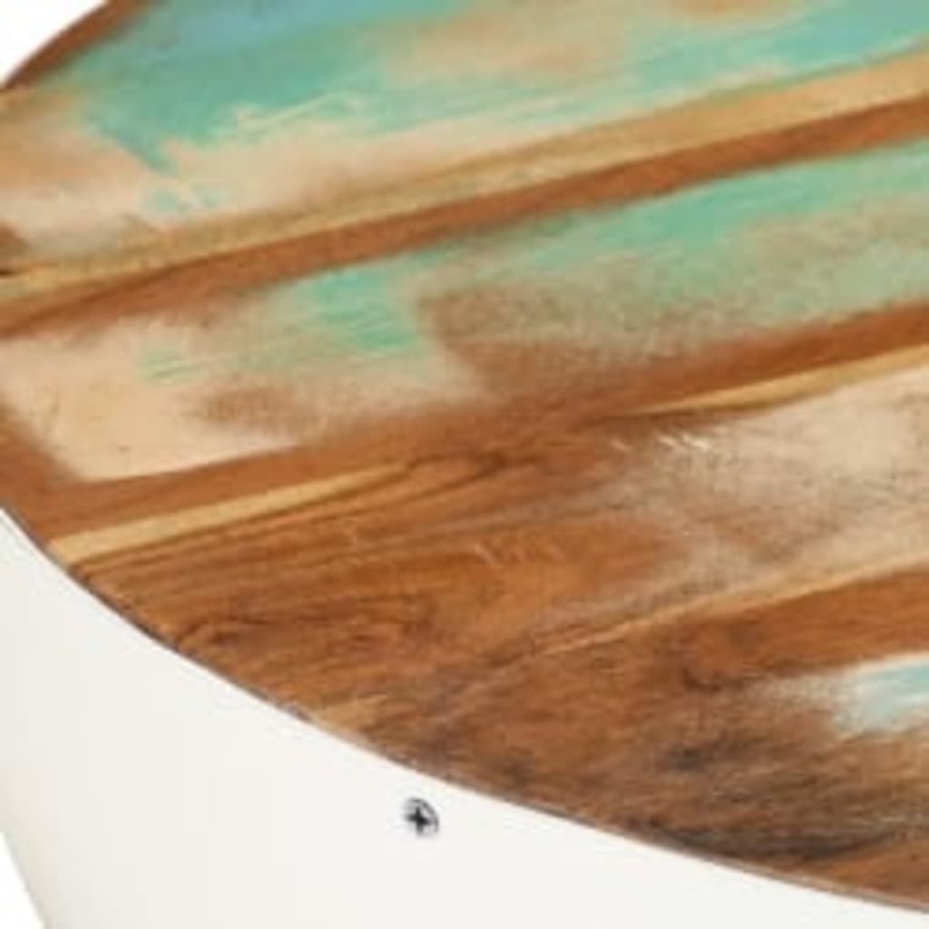 Bowl-shaped coffee table 60x60x30 cm solid recycled wood