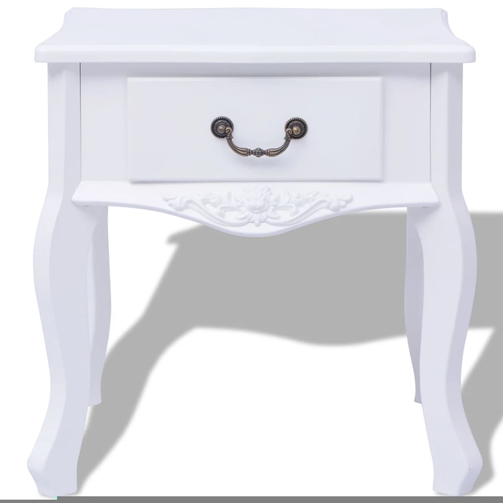 White MDF wooden bedside tables 2 pcs.