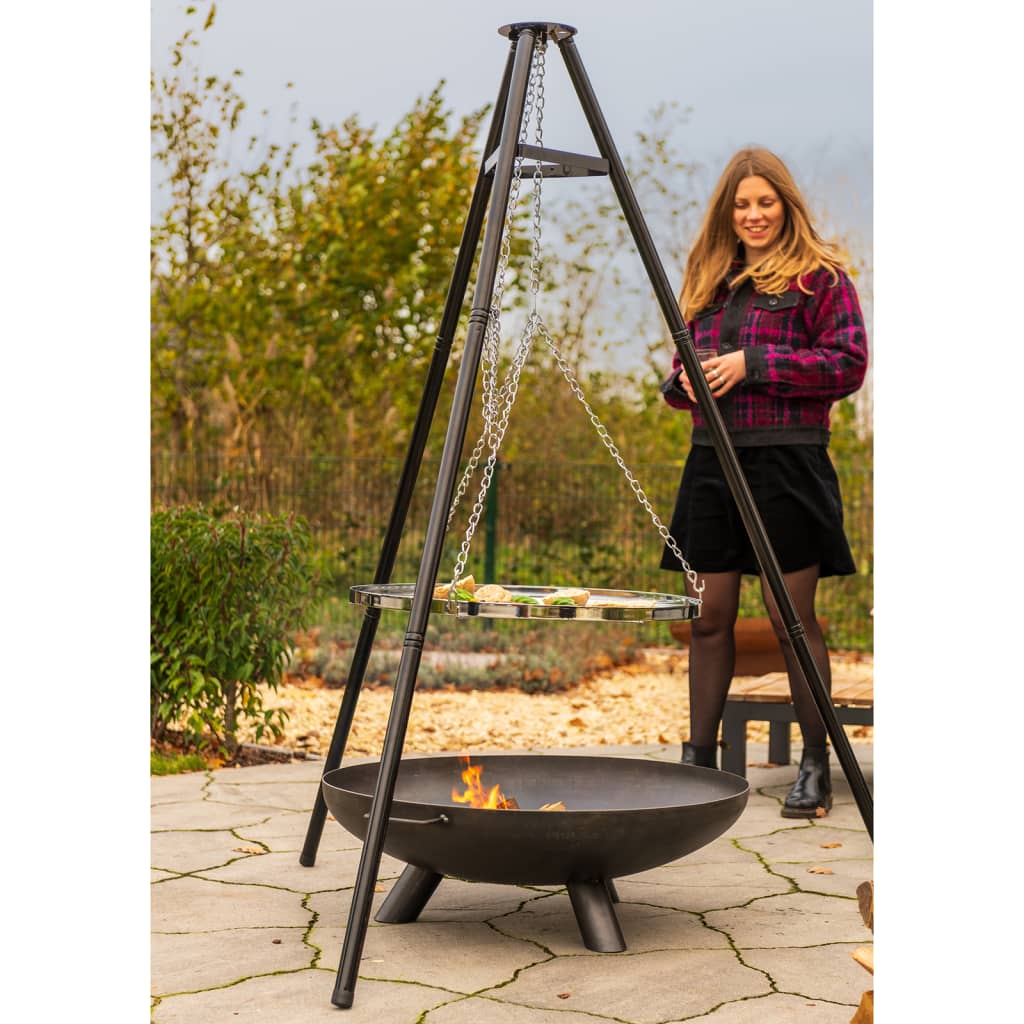 Grătar trepied, negru, 172 cm, BBQ TRIPOD