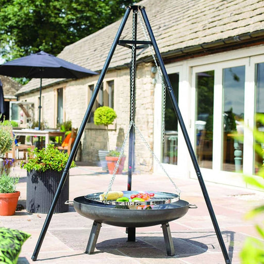 Grătar trepied, negru, 172 cm, BBQ TRIPOD