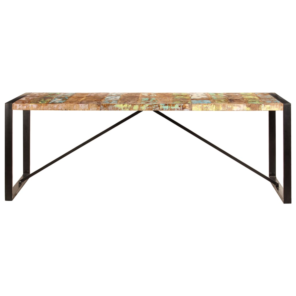 Kitchen table, 220 x 100 x 75 cm, solid recycled wood