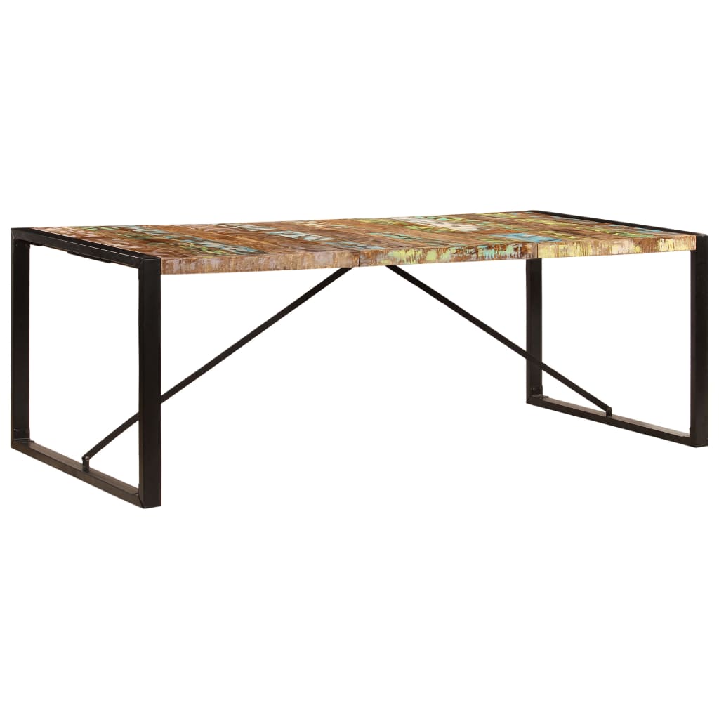 Kitchen table, 220 x 100 x 75 cm, solid recycled wood